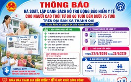 THÔNG BÁO RÀ SOÁT, LẬP DANH SÁCH HỖ TRỢ ĐÓNG BẢO HIỂM Y TẾ CHO NGƯỜI CAO TUỔI TỪ ĐỦ 60 TUỔI ĐẾN DƯỚI 75 TUỔI TRÊN ĐỊA BÀN XÃ THANH OAI