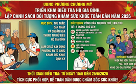 Phường Chương Mỹ triển khai điều tra hộ gia đình, lập danh sách đối tượng khám sức khỏe toàn dân năm 2026