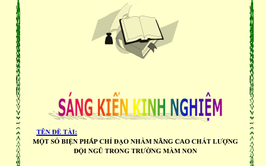 SKKN: Một số biện pháp chỉ đạo nhằm nâng cao chất lượng đội ngũ trong trường Mầm non