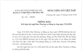 Ban Thường vụ Đảng ủy phường Chương Mỹ thống nhất phương án sắp xếp, tổ chức lại 51 tổ dân phố thành 21 tổ dân phố