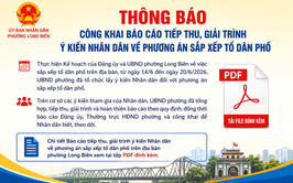 UBND phường Long Biên công khai báo cáo tiếp thu, giải trình ý kiến Nhân dân về phương án sắp xếp tổ dân phố