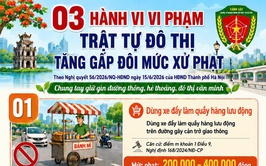 03 hành vi vi phạm trật tự đô thị bị tăng gấp đôi mức xử phạt tại Hà Nội