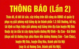 Thông báo lần 2 về việc tháo dỡ, di dời tài sản, cây trồng trên đất công do UBND xã quản lý
