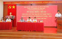 Đồng chí Chủ tịch UBND xã Đoài Phương tiếp xúc cử tri khu vực Kim Sơn