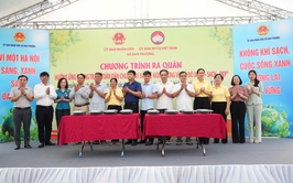 Xã Đan Phượng ra quân hưởng ứng phong trào thi đua “Chung tay hành động vì môi trường Thủ đô xanh - sạch - đẹp”.