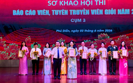 Đại diện phường Tây Hồ xuất sắc giành giải Nhất tại Hội thi Báo cáo viên giỏi TP. Hà Nội cụm thi số 3