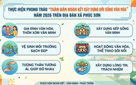 BÀI TUYÊN TRUYỀNThực hiện Phong trào “Toàn dân đoàn kết xây dựng đời sống văn hóa” năm 2026 trên địa bàn xã Phúc Sơn