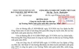 Tuyển sinh vào đào tạo tại Trường Thiếu sinh quân miền Bắc năm học 2026 - 2027