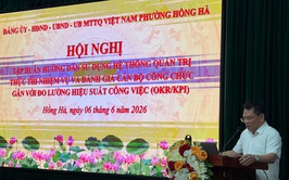 PHƯỜNG HỒNG HÀ TỔ CHỨC HỘI NGHỊ TẬP HUẤN HỆ THỐNG HANOIWORK VÀ ĐÁNH GIÁ CÁN BỘ THEO PHƯƠNG PHÁP OKR/KPI