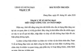 TRẠM Y TẾ XÃ HƯNG ĐẠO SIẾT CHẶT CÔNG TÁC AN TOÀN ĐIỆN