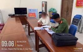 Công an xã Đại Thanh xử phạt hành chính 1,5 triệu đồng đối với hành vi đổ trộm rác thải