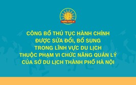 Công bố thủ tục hành chính được sửa đổi, bổ sung trong lĩnh vực Du lịch