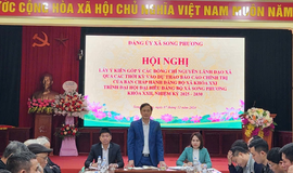Đảng ủy xã Song Phương Lấy ý kiến góp ý các đồng chí Nguyên lãnh đạo xã qua các thời kỳ vào dự thảo Báo cáo chính trị trình đại hội đại biểu Đảng bộ xã Song Phương khóa XXII, nhiệm kỳ 2025 – 2030.
