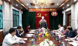 Thường trực Đảng ủy xã Mỹ Đức giao ban với Uỷ ban MTTQ và các tổ chức chính trị - xã hội để đánh giá kết quả 4 tháng sau khi thực hiện mô hình chính quyền địa phương 2 cấp