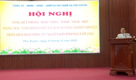 Phú Xuyên tổng kết phong trào “Sáng – Xanh – Sạch – Đẹp”, “Toàn dân đoàn kết xây dựng đời sống văn hóa” năm 2025; triển khai nhiệm vụ phục vụ Tết Nguyên đán Bính Ngọ 2026