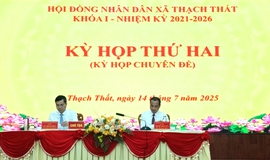 Xã Thạch Thất tổ chức kỳ họp  thứ 2 (Kỳ họp chuyên đề) HĐND xã khóa 1, nhiệm kỳ 2021 - 2026 bàn về