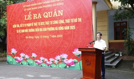 Phường Hà Đông tổ chức lễ ra quân kiểm tra, xử lý vi phạm, bảo đảm trật tự ATGT, TTCC, TTĐT và vệ sinh môi trường trên địa bàn phường năm 2025
