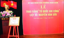Lễ công bố Quyết định và trao Bằng “TỔ QUỐC GHI CÔNG” đối với Liệt sĩ Nguyễn Văn Sửu