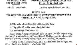 Hướng dẫn trình tự tiếp nhận, kiểm tra và quản lý trật tự xây dựng trên địa bàn phường Việt Hưng.