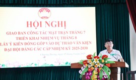 Ủy ban MTTQ Việt Nam xã Chương Dương lấy ý kiến đóng góp vào Dự thảo văn kiện Đại hội Đảng bộ các cấp