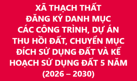 Đăng ký  Danh mục các công trình, dự án thu hồi đất, chuyển mục đích sử dụng đất và Kế hoạch sử dụng đất 5 năm (2026 - 2030)