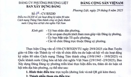 Đảng ủy phường Phương Liệt ban hành văn bản số 27-CV/BXDĐ ngày 29/8/2025 về Điều tra DLXH về hoạt động kỷ niệm 80 năm Cách mạng tháng Tám thành công và Quốc khánh nước Cộng hòa xã hội chủ nghĩa Việt Nam