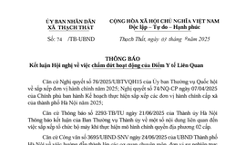 Thông báo về việc chấm dứt hoạt động của Điểm Y tế Liên Quan