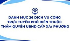 DANH MỤC 26 DỊCH VỤ CÔNG TRỰC TUYẾN PHỔ BIẾN THUỘC THẨM QUYỀN UBND CẤP XÃ/PHƯỜNG