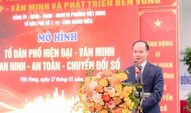 Phường Việt Hưng ra mắt mô hình điểm “Tổ dân phố Hiện đại - Văn minh - An ninh - An toàn - Chuyển đổi số” chào mừng đại hội đại biểu toàn quốc lần thứ XIV của Đảng