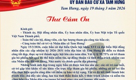 THƯ CẢM ƠN 