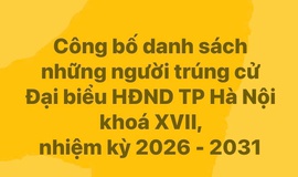 CÔNG BỐ DANH SÁCH NHỮNG NGƯỜI TRÚNG CỬ ĐẠI BIỂU HĐND THÀNH PHỐ HÀ NỘI KHÓA XVII, NHIỆM KỲ 2026 – 2031