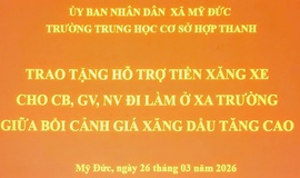 Trường THCS Hợp Thanh hỗ trợ tiền xăng xe cho 23 cán bộ, giáo viên, nhân viên ở cách xa trường