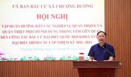 Uỷ ban bầu cử xã tổ chức tập huấn nghiệp vụ công tác bầu cử đại biểu Quốc hội khoá XVI và đại biểu HĐND các cấp nhiệm kỳ 2026-2031