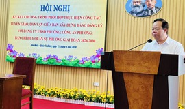 PHƯỜNG VĂN MIẾU - QUỐC TỬ GIÁM TỔ CHỨC HỘI NGHỊ KÝ KẾT CHƯƠNG TRÌNH PHỐI HỢP CÔNG TÁC TUYÊN GIÁO, DÂN VẬN GIAI ĐOẠN 2026 - 2030