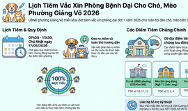 THÔNG BÁO: Tổ chức tiêm vắc xin phòng bệnh Dại cho đàn chó, mèo trên địa bàn phường Giảng Võ năm 2026