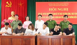 Phường Kiến Hưng: 800 hộ kinh doanh ký cam kết không lấn chiếm vỉa hè, lòng đường