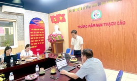 Hội đồng nhân dân phường Long Biên giám sát triển khai Nghị quyết về giáo dục và chuyển đổi số tại trường mầm non Thạch Cầu