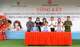 Lễ tổng kết Tháng hành động về An toàn thực phẩm và phát động vệ sinh môi trường, khử khuẩn, phòng, chống bệnh sốt xuất huyết và tay chân miệng trên địa bàn xã Bình Minh
