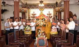 Lãnh đạo xã Mỹ Đức chúc mừng Đại lễ Phật đản PL.2570 tại chùa Hưng Khánh