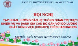PHƯỜNG VĂN MIẾU - QUỐC TỬ GIÁM TỔ CHỨC TẬP HUẤN HỆ THỐNG QUẢN TRỊ THỰC THI NHIỆM VỤ TRÊN HANOIWORK GẮN VỚI OKR/KPI