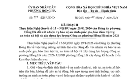 PHƯỜNG HỒNG HÀ TĂNG CƯỜNG TRIỂN KHAI THỰC HIỆN NHIỆM VỤ BẢO VỆ AN NINH QUỐC GIA, BẢO ĐẢM TRẬT TỰ AN TOÀN XÃ HỘI NĂM 2026