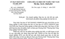 VỀ VIỆC ĐỀ NGHỊ ĐĂNG KÝ THAM GIA XÉT CHỌN CHƯƠNG TRÌNH THƯƠNG HIỆU VÀNG NÔNG NGHIỆP VIỆT NAM 2026 đề nghị đăng ký tham gia xét chọn Chương trình