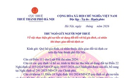 Thực hiện ghi nợ tiền sử dụng đất đối với hộ gia đình, cá nhân khi được giao đất tái định cư