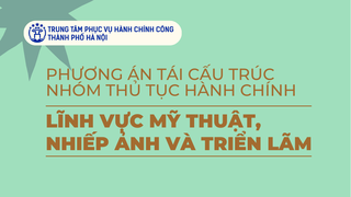 Thông báo: Phê duyệt phương án tái cấu trúc nhóm thủ tục hành chính lĩnh vực Mỹ thuật, Nhiếp ảnh và Triển lãm