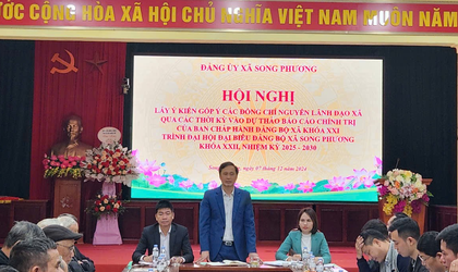 Đảng ủy xã Song Phương Lấy ý kiến góp ý các đồng chí Nguyên lãnh đạo xã qua các thời kỳ vào dự thảo Báo cáo chính trị trình đại hội đại biểu Đảng bộ xã Song Phương khóa XXII, nhiệm kỳ 2025 – 2030.