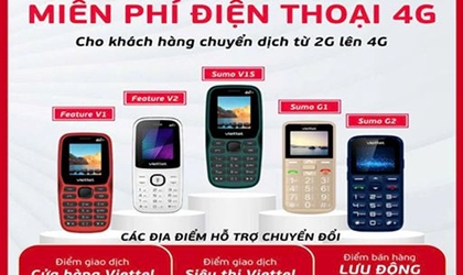 Viettel huyện Phú Xuyên triển khai chương trình TẶNG MIỄN PHÍ ĐIỆN THOẠI 4G cho các khách hàng trong danh sách đặc biệt từ ngày 20/9/2024