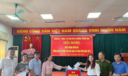 PHƯỜNG TƯƠNG MAI
Tổ chức hội nghị phát động ủng hộ Nhân dân các tỉnh 
bị thiệt hại do bão, lũ sau cơn bão số 3
