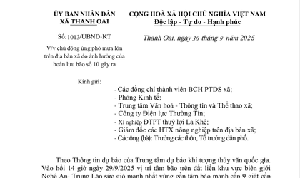 Chủ động ứng phó mưa lớn trên địa bàn xã do ảnh hưởng của hoàn lưu bão số 10 gây ra