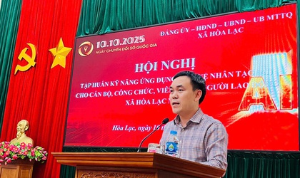 XÃ HÒA LẠC TỔ CHỨC HỘI NGHỊ TẬP HUẤN KỸ NĂNG ỨNG DỤNG TRÍ TUỆ NHÂN TẠO (AI) TRONG XỬ LÝ CÔNG VIỆC HÀNH CHÍNH