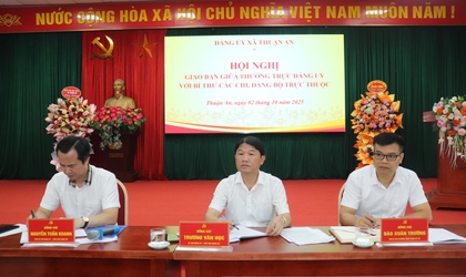 Hội nghị giao ban giữa Thường trực Đảng ủy xã Thuận An với Bí thư các Chi bộ, Đảng bộ trực thuộc